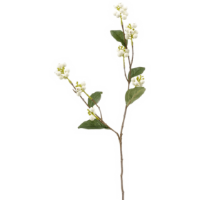 Gałązka Białe Kuleczki Bawełna 72 cm